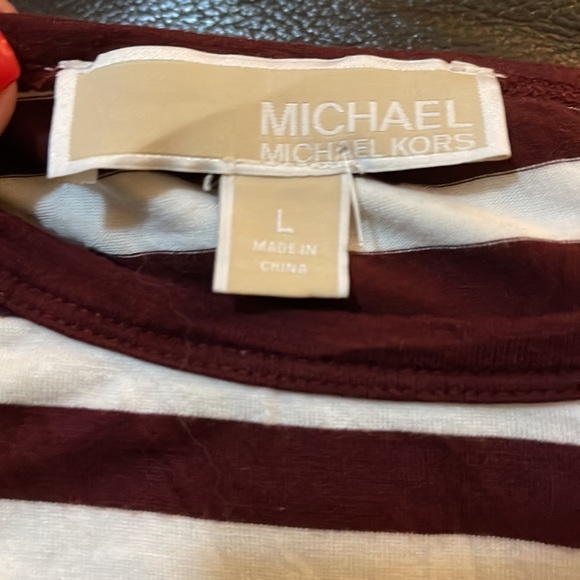 Michael Kors maroon striped top - Picture 5 of 6